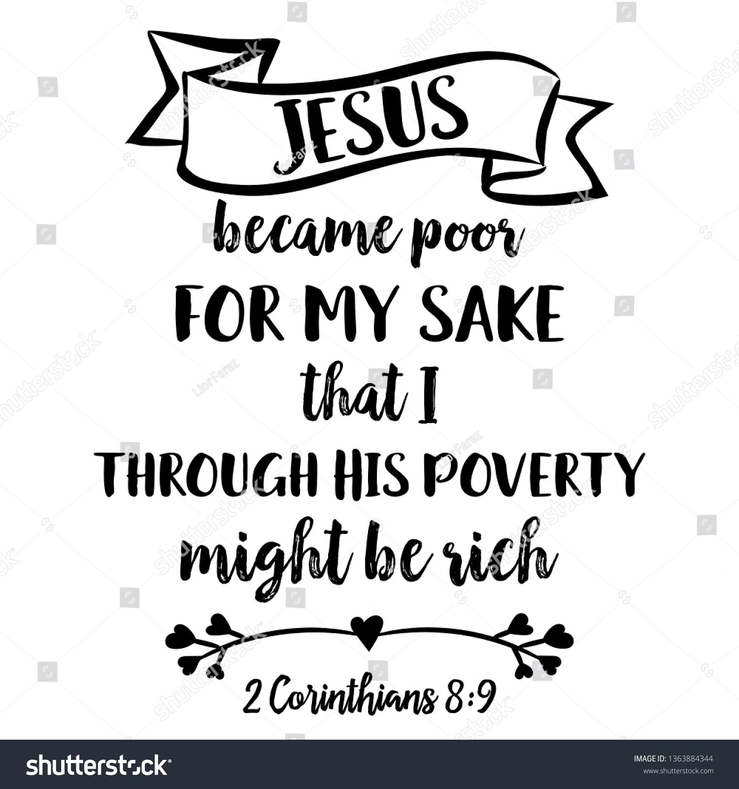 Motivational Bible Quote Jesus Became Poor Stock Vector Royalty Free 1363884344 Shutterstock