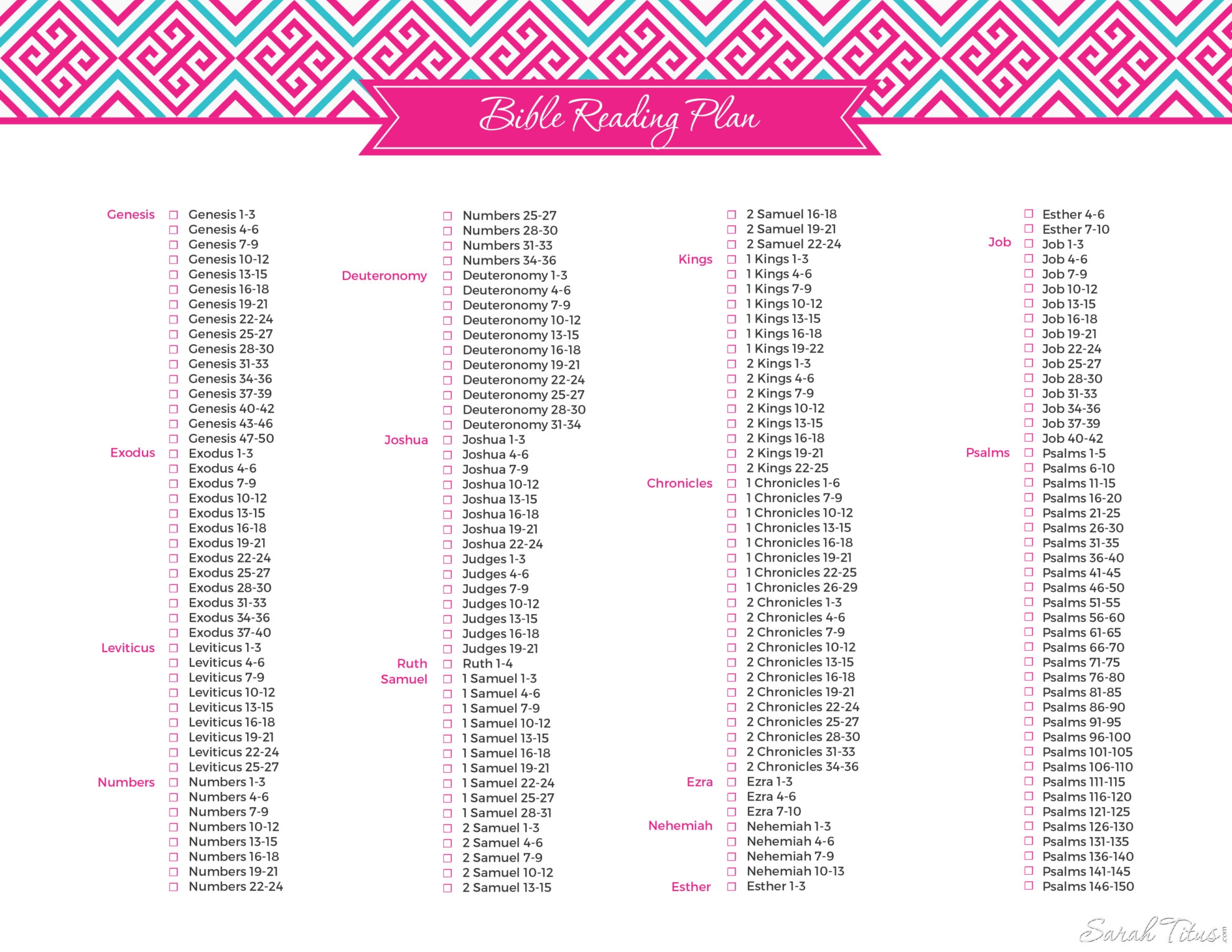 Free Printable Bible Reading Plan Pdf