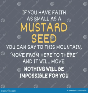 Mustard Seed Bible Verse If You Have Faith As Small As A Mustard Seed You Can Say To This Mountain Move From Here To There And Stock Vector Illustration Of Graphic
