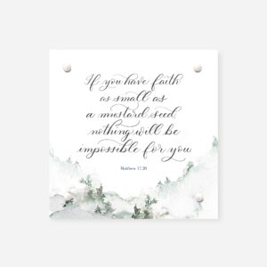 Mustard Seed Faith Scripture Card Blue Skies Lettering