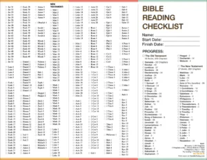 My Complete Bible Reading Checklist Camille Harris
