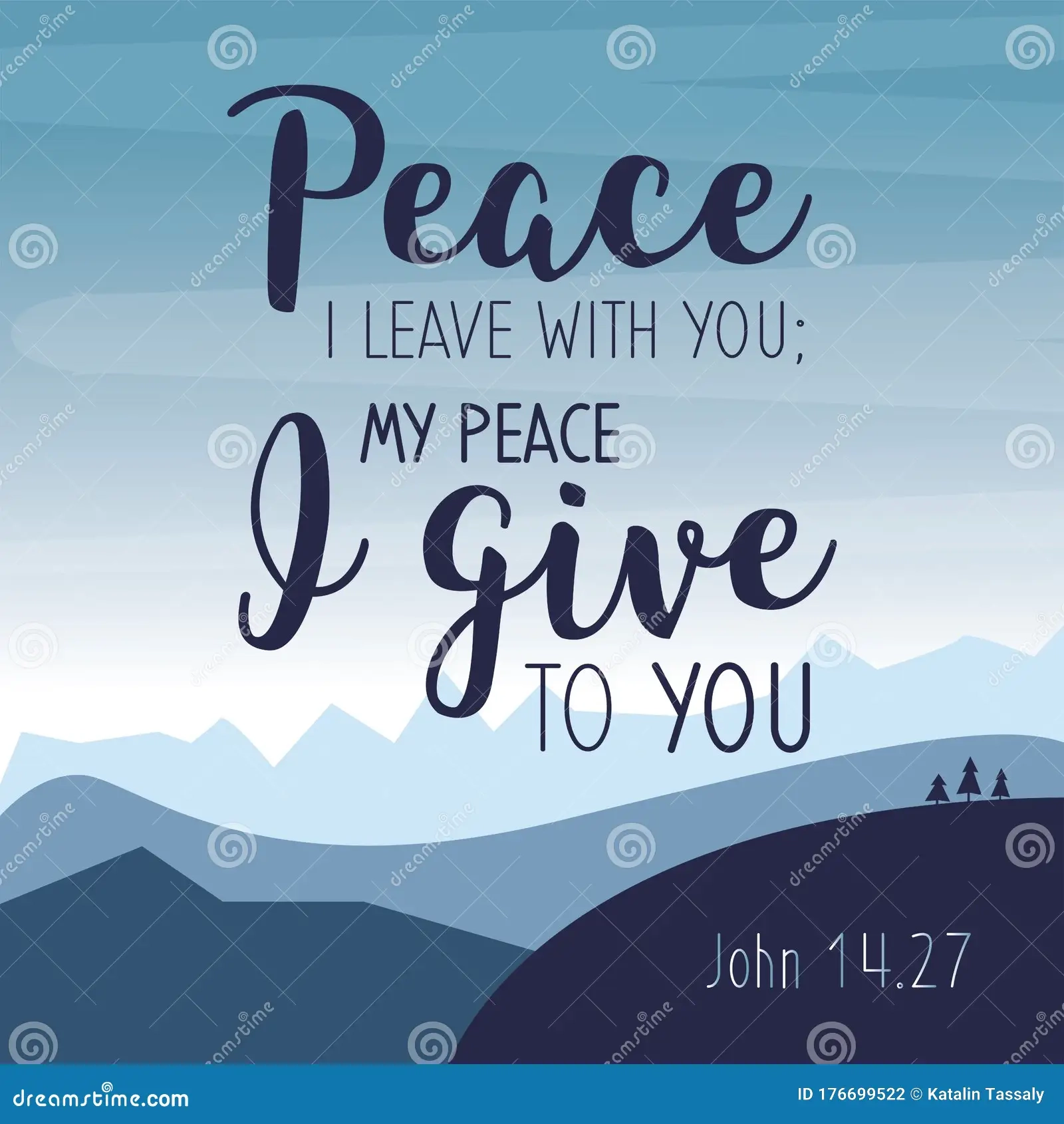 My Peace I Give You Bible Scripture Typography Design Card From Gospel Of John Motivation Quote Stock Vector Illustration Of Calligraphy Jesus 176699522