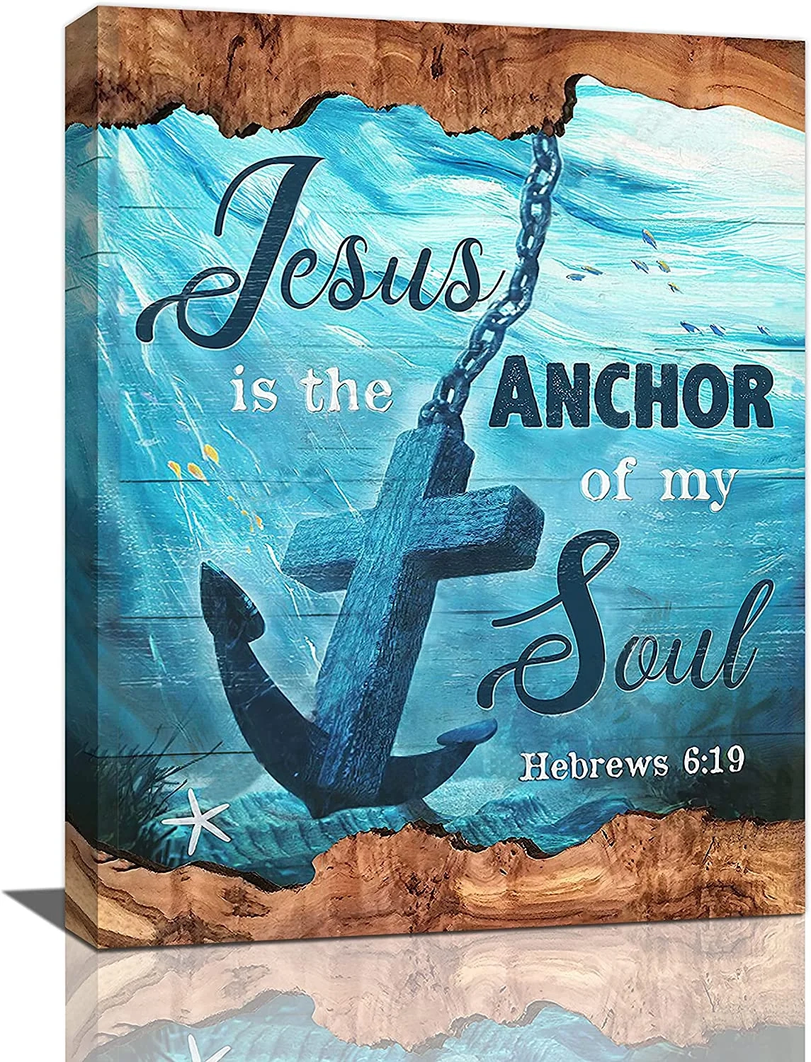 Nautical Anchor Scriptures Canvas Wall Art Religious Inspirational Modern Artwork Bathroom Decor 12 x16 Walmart