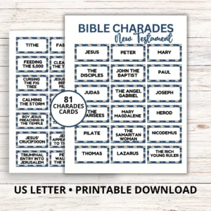 New Testament Bible Charades Game Bible Game For Kids And Adults Sunday School Act It Draw It Church Fellowship Printable Charade Cards Etsy