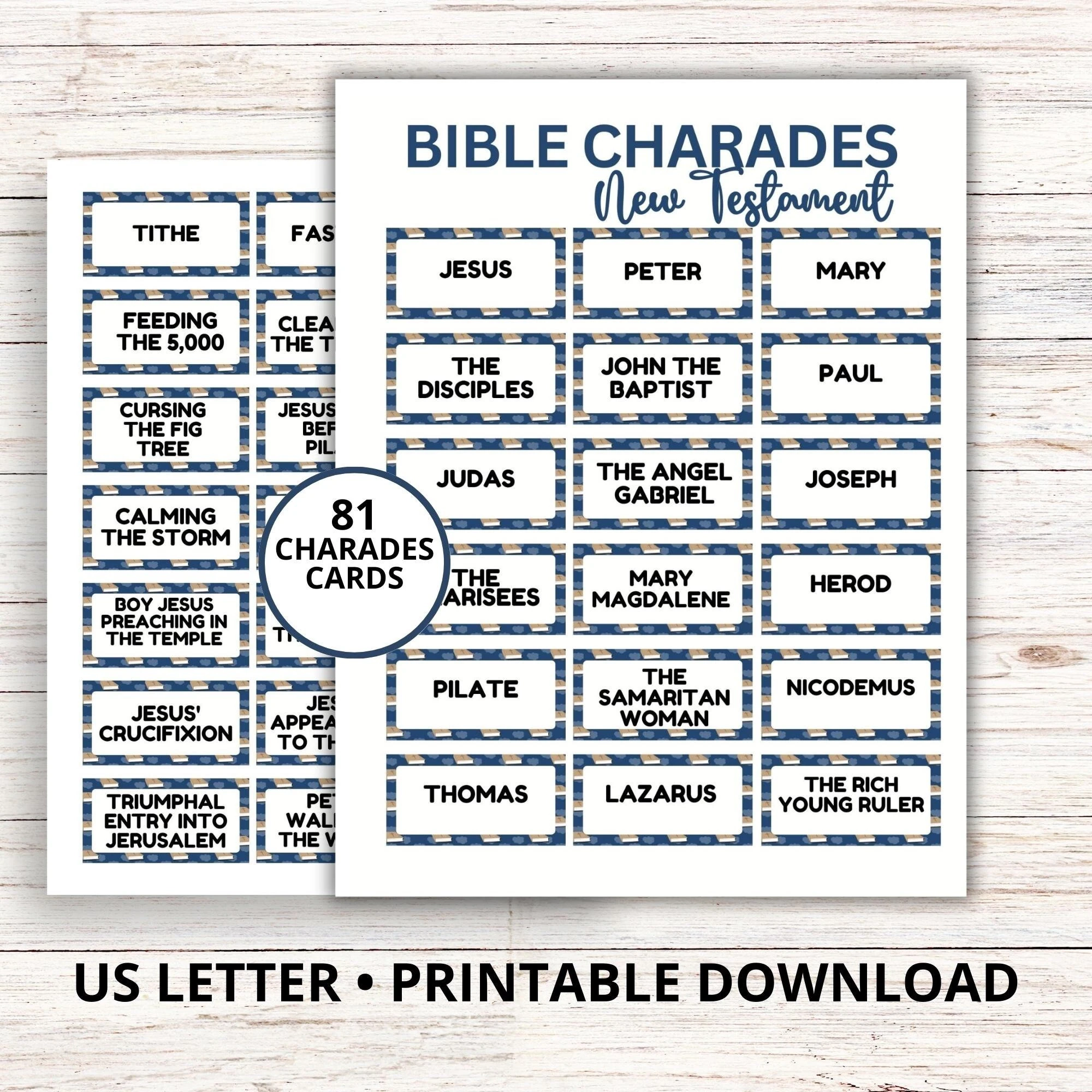 Bible Charades Printable