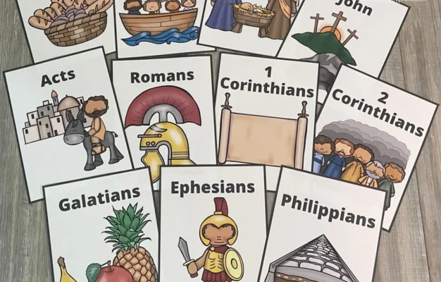New Testament Books Of The Bible Flash Cards With Pictures For Kids Kids Bible Teacher