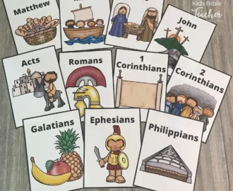 New Testament Books Of The Bible Flash Cards With Pictures For Kids Kids Bible Teacher