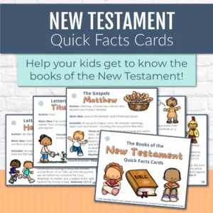 New Testament Books Of The Bible Quick Facts Cards Instant DIGITAL DO Kids Bible Teacher