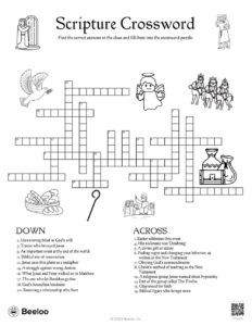 New Testament themed Crossword Puzzles Beeloo Printable Crafts Worksheets Library