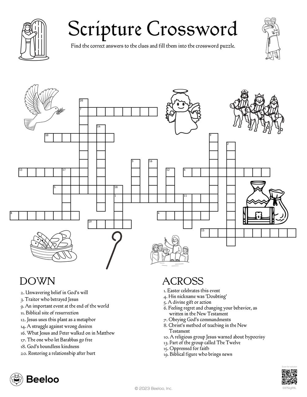 Bible Crossword Puzzles Printable With Answers