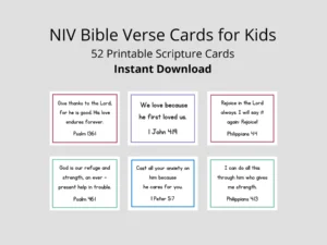 NIV Bible Verse Cards For Kids 52 Scripture Cards digital Download Etsy