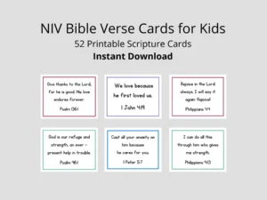 NIV Bible Verse Cards For Kids 52 Scripture Cards digital Download Etsy