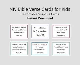 NIV Bible Verse Cards For Kids 52 Scripture Cards digital Download Etsy