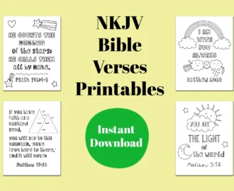 NKJV Bible Verses Coloring Pages Set Of 8 Printables Christian Orthodox Children s Bible Verses Etsy