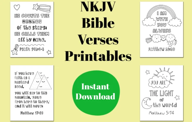 NKJV Bible Verses Coloring Pages Set Of 8 Printables Christian Orthodox Children s Bible Verses Etsy