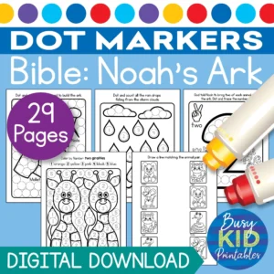 Noah s Ark Bible Story Dot Marker Printable Christian Dab A Dot Coloring Pages For Sunday School Preschool Etsy