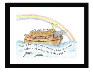 Noah s Ark Sign Of The Covenant Scripture Design Print Etsy