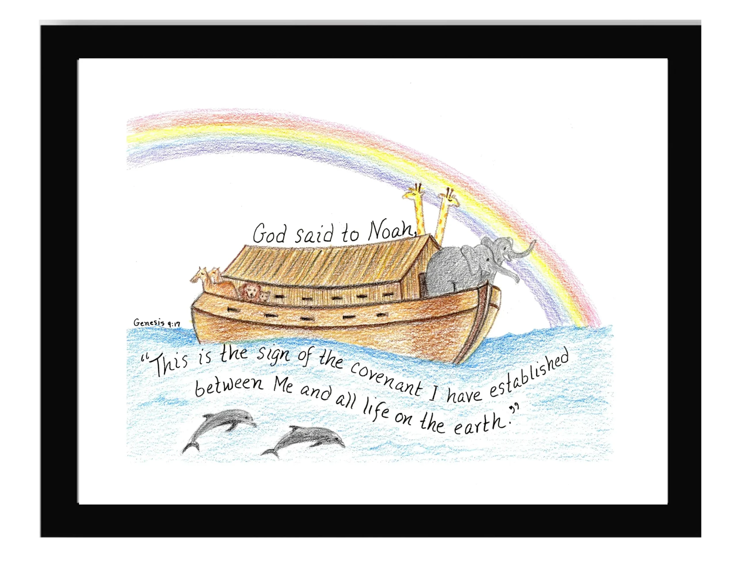 Noah s Ark Sign Of The Covenant Scripture Design Print Etsy