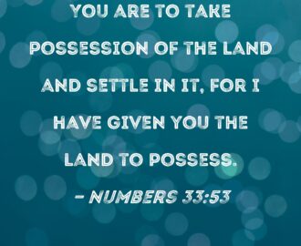Numbers 33 53 You Are To Take Possession Of The Land And Settle In It For I Have Given You The Land To Possess