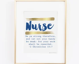 Nurse Definition Be Ye Strong Therefore Scripture Bible Quote Nursing Student Graduation Print Hospital Staff Roomdecor Retirement Etsy