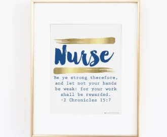 Nurse Definition Be Ye Strong Therefore Scripture Bible Quote Nursing Student Graduation Print Hospital Staff Roomdecor Retirement Etsy Denmark