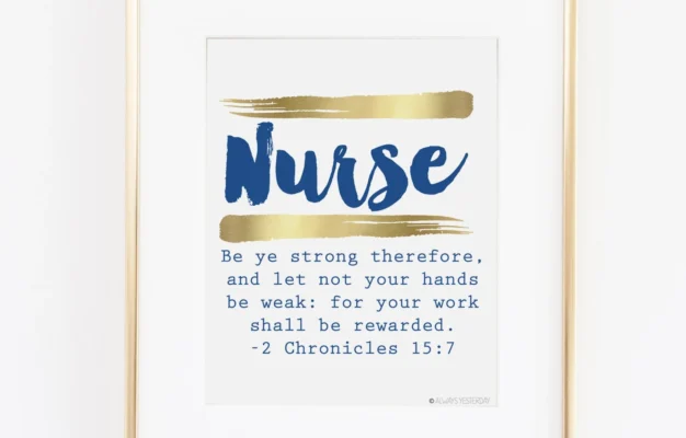 Nurse Definition Be Ye Strong Therefore Scripture Bible Quote Nursing Student Graduation Print Hospital Staff Roomdecor Retirement Etsy Denmark