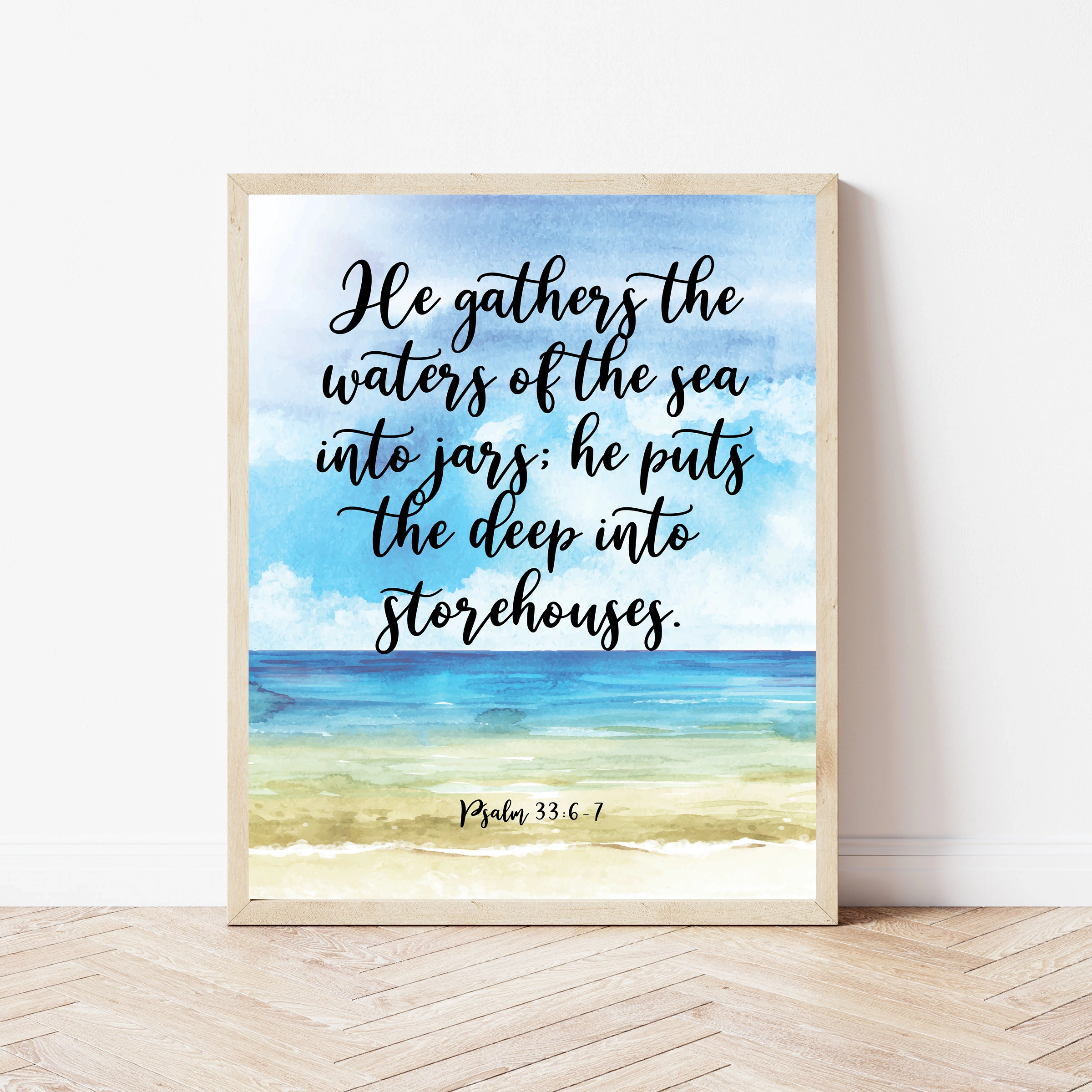 Ocean Bible Verse Wall Art Psalm 33 Nautical Christian Decor Scripture Beach House Print Beachy Printable Scripture Wall Decor Office Etsy Israel