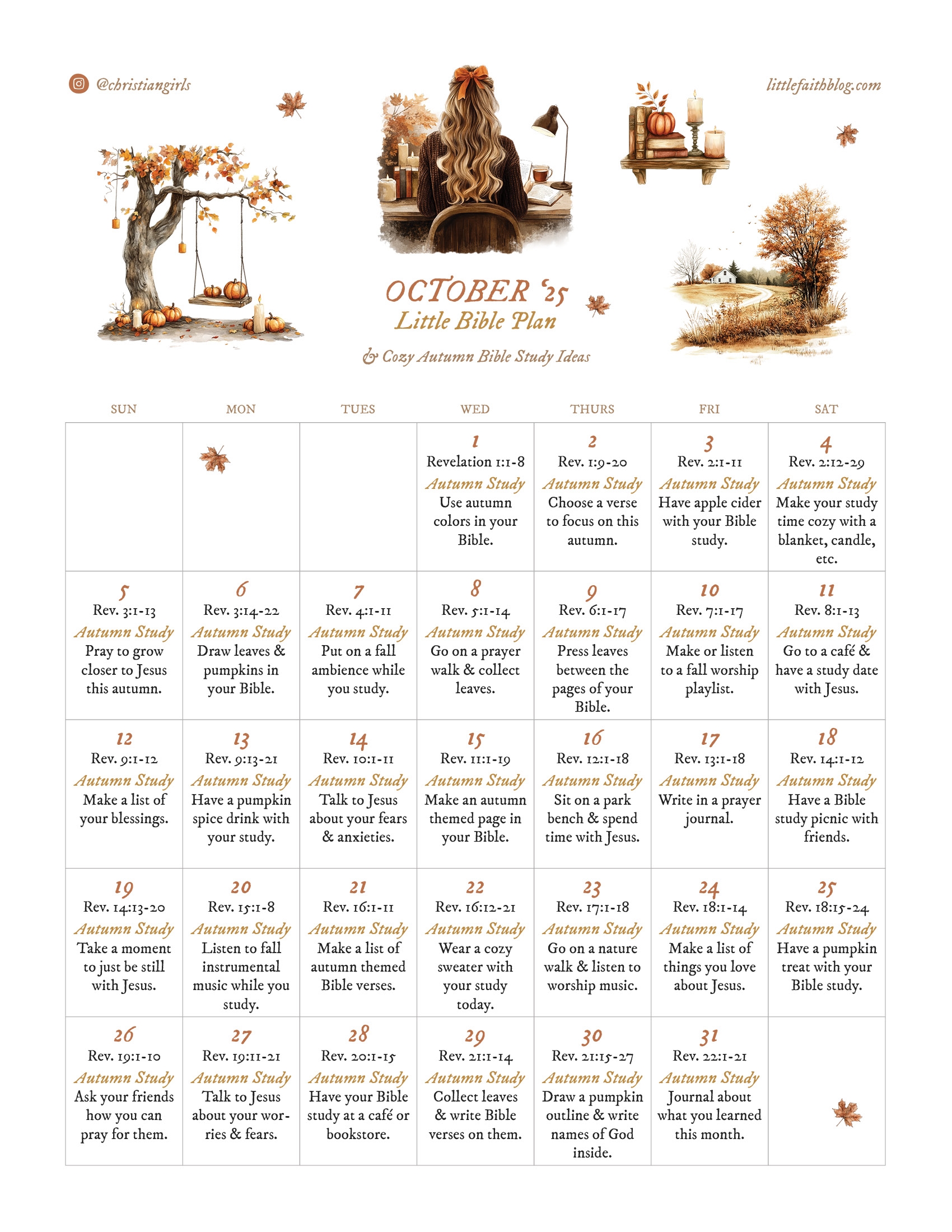 October 2025 Bible Reading Plan Cozy Autumn Bible Study Ideas Little Faith Blog