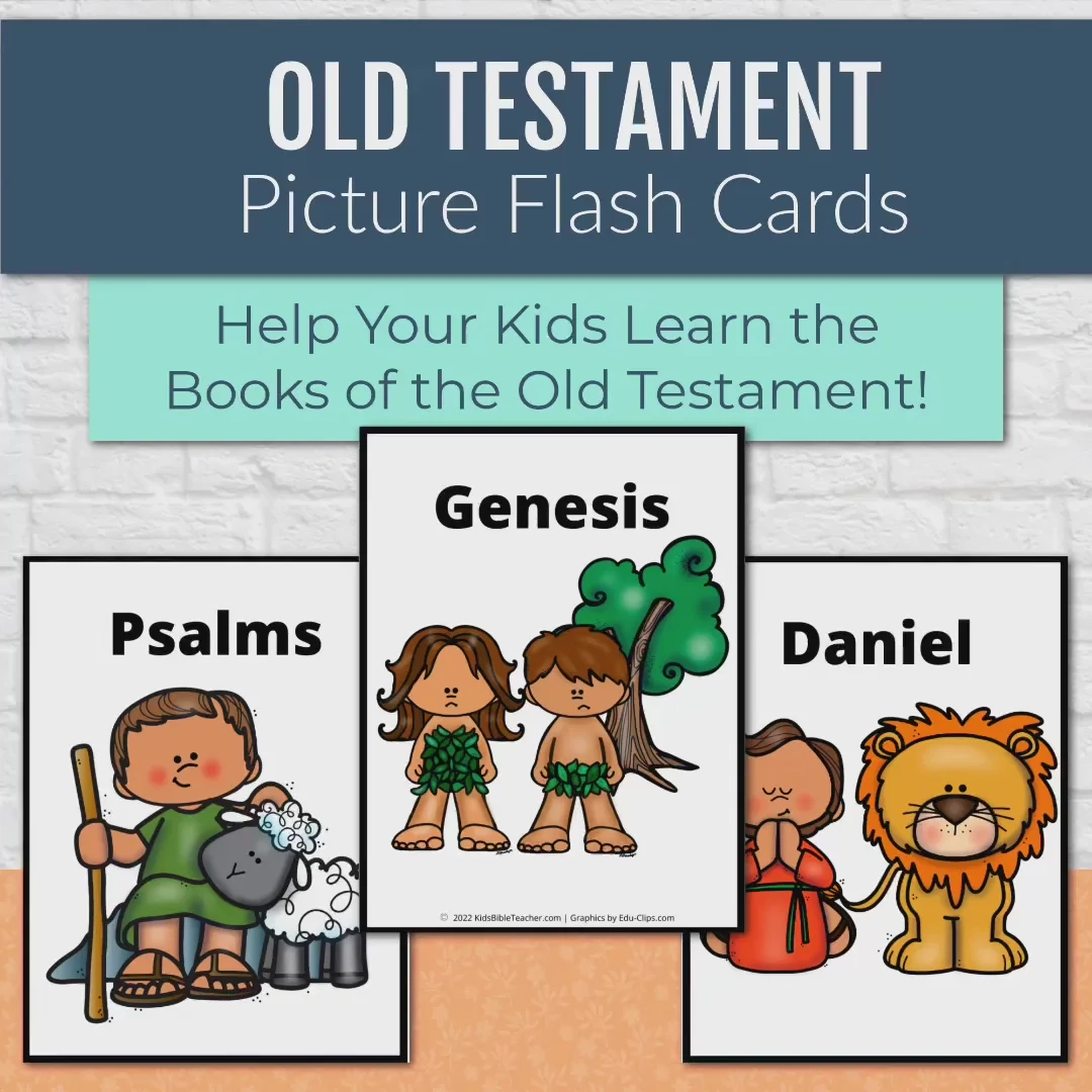 Old Testament Books Of The Bible Flash Cards With Pictures Kids Bible Teacher