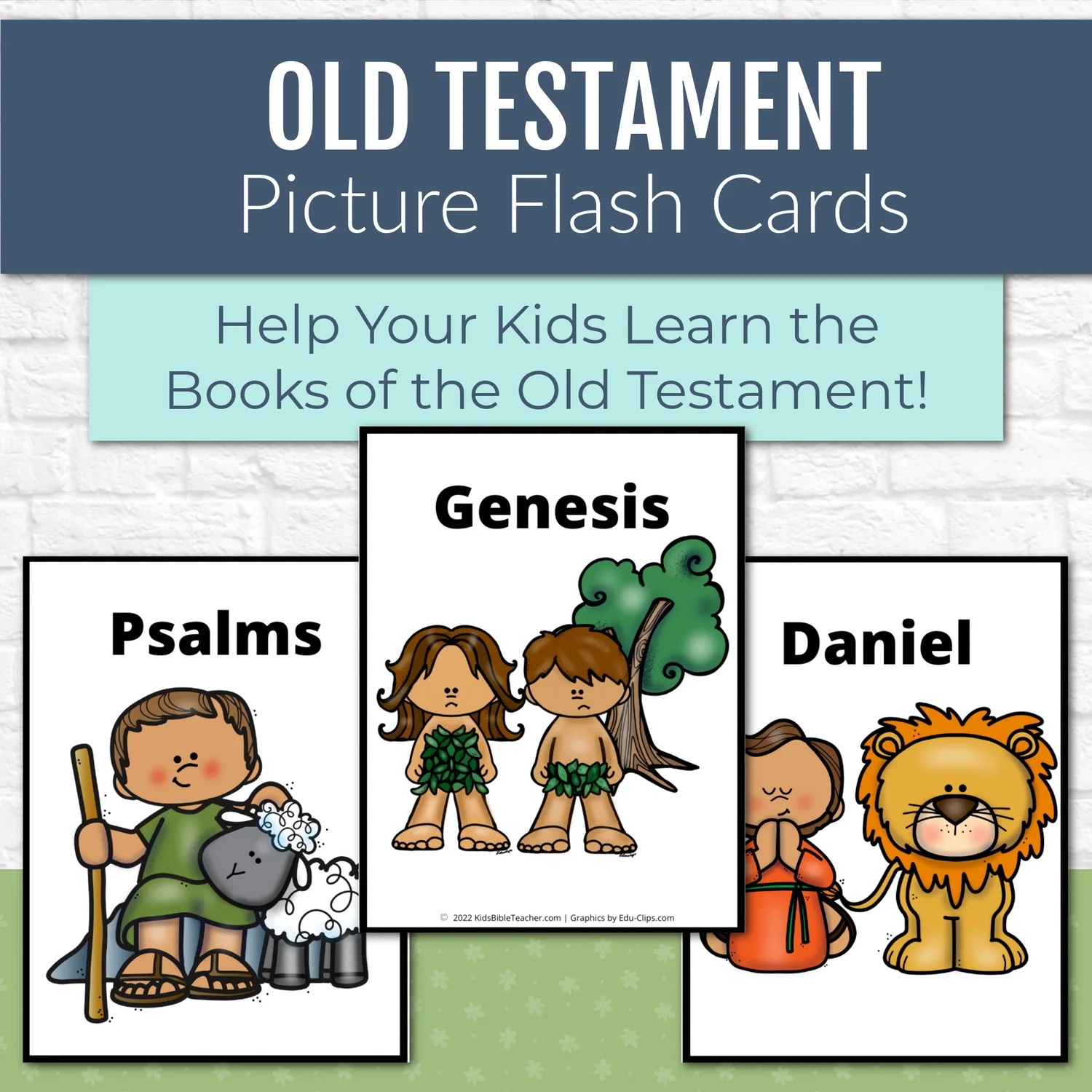 Old Testament Books Of The Bible Flash Cards With Pictures Kids Bible Teacher