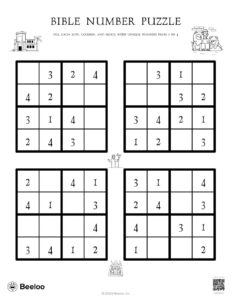 Old Testament themed Sudoku Puzzles Beeloo Printable Crafts And Activities For Kids