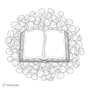 Open Bible And Rose Petals Coloring app