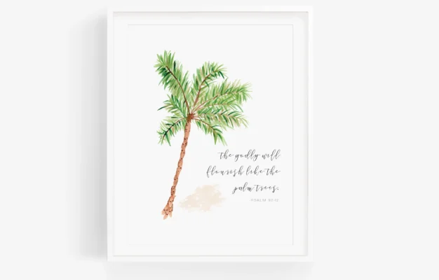 Palm Tree Bible Verse Art Print Liesel Anne Studios