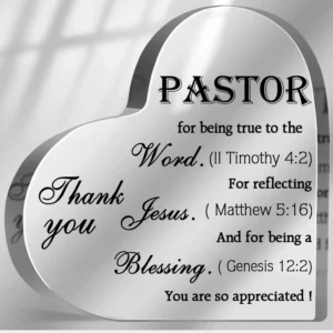 Pastor Appreciation Gifts Pastor Gifts Preacher Thank You Present For Pastor Birthday Gift For Pastor Inspirational Acrylic Heart Sign With Bible Verse Walmart