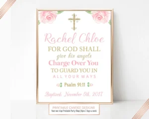 Personalized Baptism Gift Bible Verse Wall Art Baby Girl Baptism Gift Girl Christening Baby Dedication Baptism Decor Baptism Printable Etsy