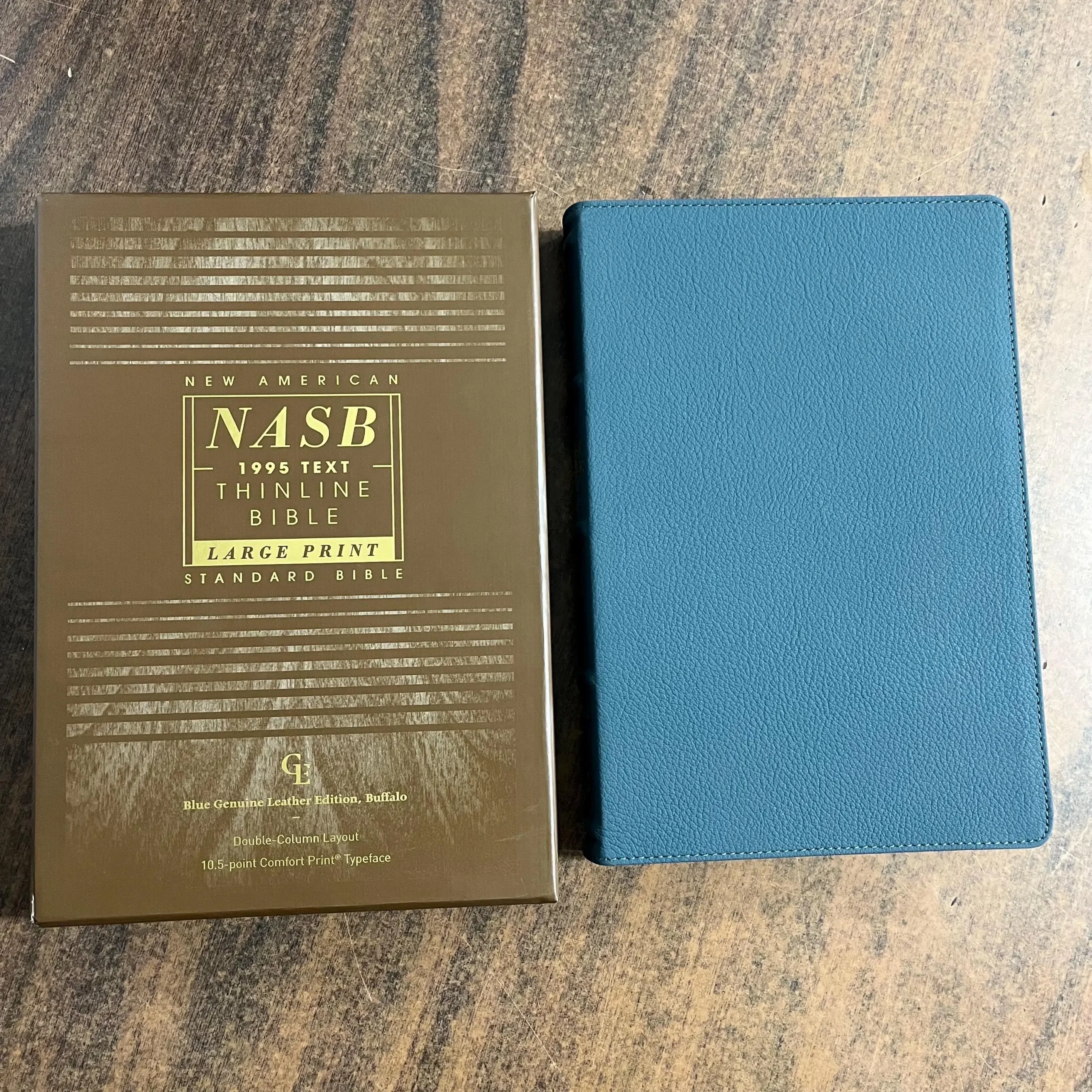 Personalized NASB Large Print Thinline Bible Blue Genuine Buffalo Leather Custom Imprinted Bible With A Name Nasb 1995 9780310456308 Etsy