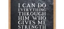 Philippians 4 13 Everything Through Him Who Gives Me Strength Christian Bible Verse Quote Scripture Typography Art Print Framed Poster Wall Decor 12x16 Inch Walmart