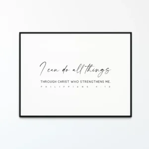 Philippians 4 13 Horizontal Bible Verse Poster Christian Scripture Wall Art Print Modern Living Room Printable Decor I Can Do All Things Etsy