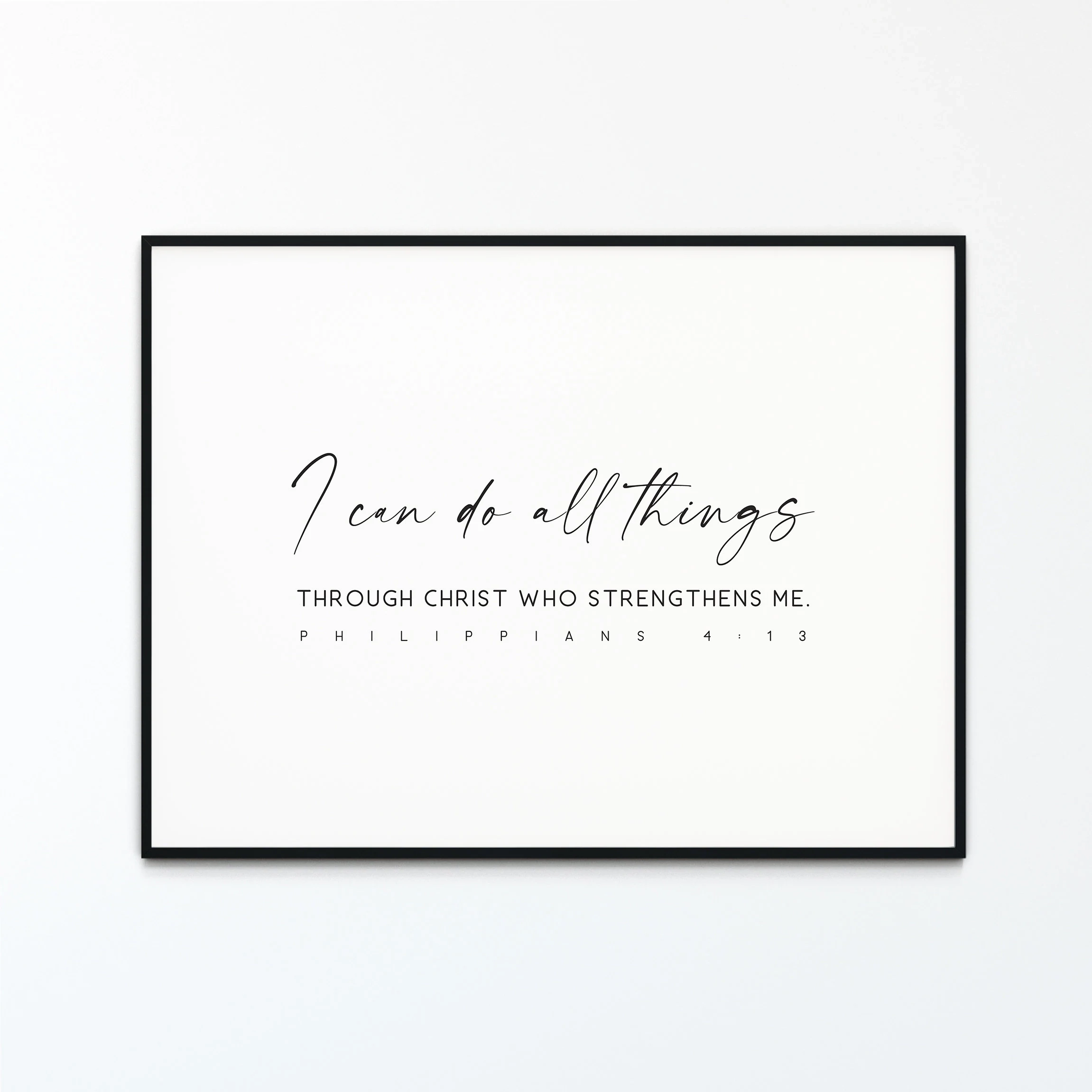 Philippians 4 13 Horizontal Bible Verse Poster Christian Scripture Wall Art Print Modern Living Room Printable Decor I Can Do All Things Etsy