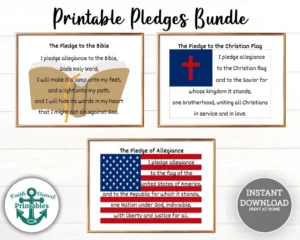Pledge Of Allegiance Printable Bundle Christian Bible Pledges digital Download Etsy Israel