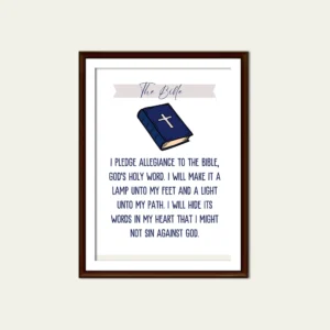 Pledge To The Bible Pledge Of Allegiance To The Bible Pledge Christian Homeschool Classroom Etsy