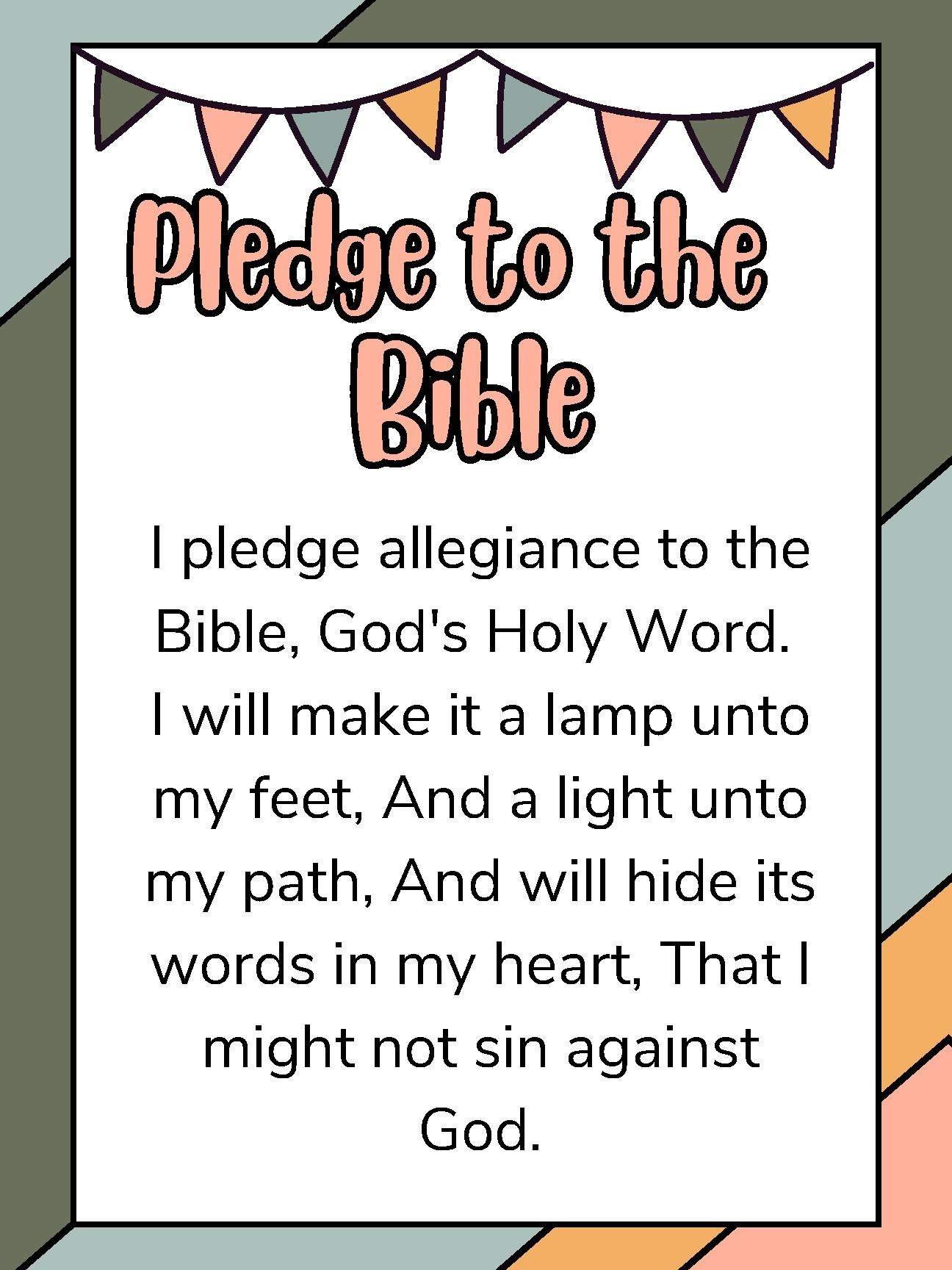 Pledge To The Bible Poster By Ms Lemon In Middle School TPT