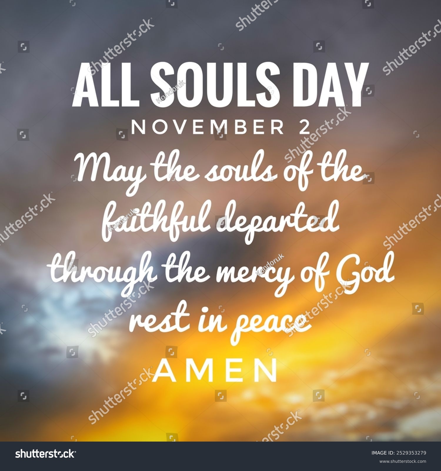 Prayer All Souls Day November 2 Stock Photo 2529353279 Shutterstock