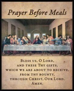 Prayer Before Meals With The Last Supper By Da Vinci Restored Wall Plaque Catholic To The Max Online Catholic Store