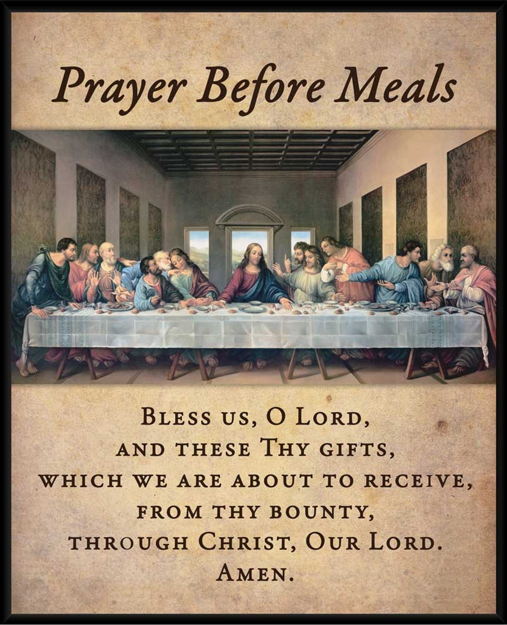 Prayer Before Meals With The Last Supper By Da Vinci Restored Wall Plaque Catholic To The Max Online Catholic Store