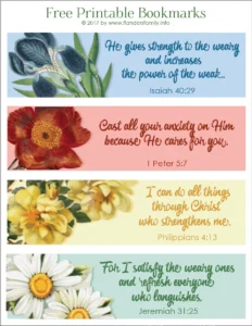 Pretty Printable Scripture Bookmarks Flanders Family Home Life