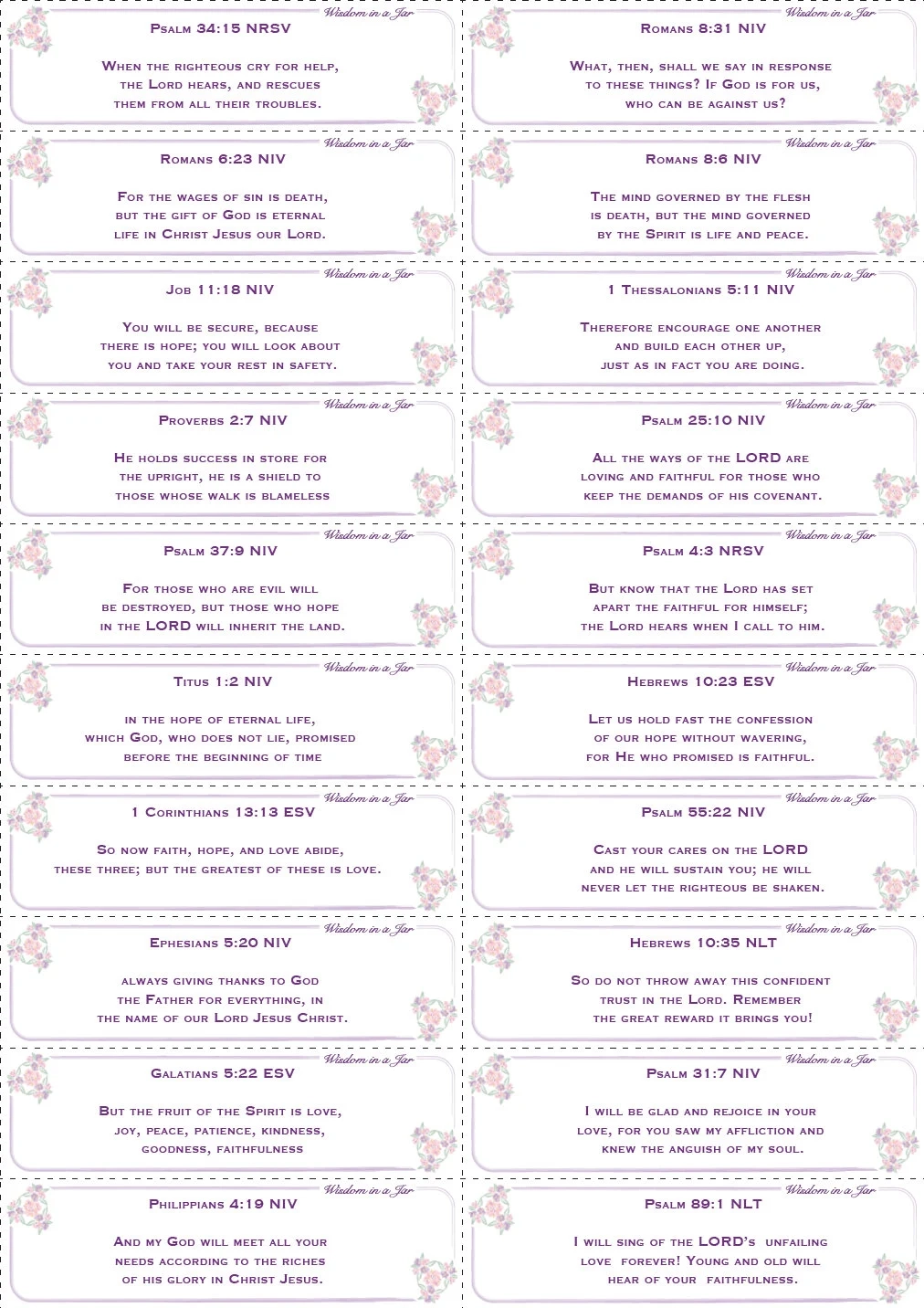 PRINTABLE 365 Bible Verses Of Encouragement For Jar Gift Scripture Print Bible Printable Journaling Verses God Message Christian Gift Etsy
