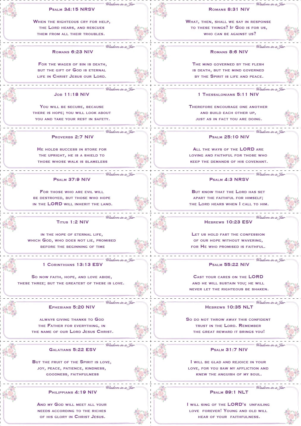 PRINTABLE 365 Bible Verses Of Encouragement For Jar Gift Scripture Print Bible Printable Journaling Verses God Message Christian Gift Etsy