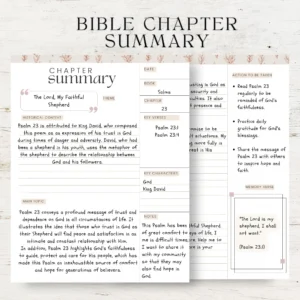 Printable Bible Chapter Summary Template Organize Your Bible Study With Style Etsy