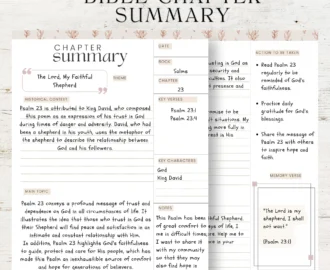 Printable Bible Chapter Summary Template Organize Your Bible Study With Style Etsy